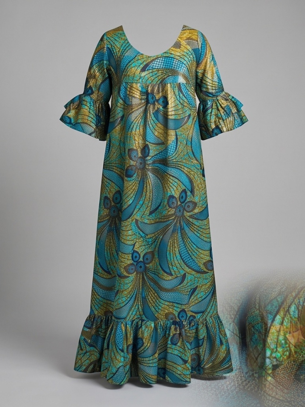 Turquoise Black and Gold Congolese Specialty